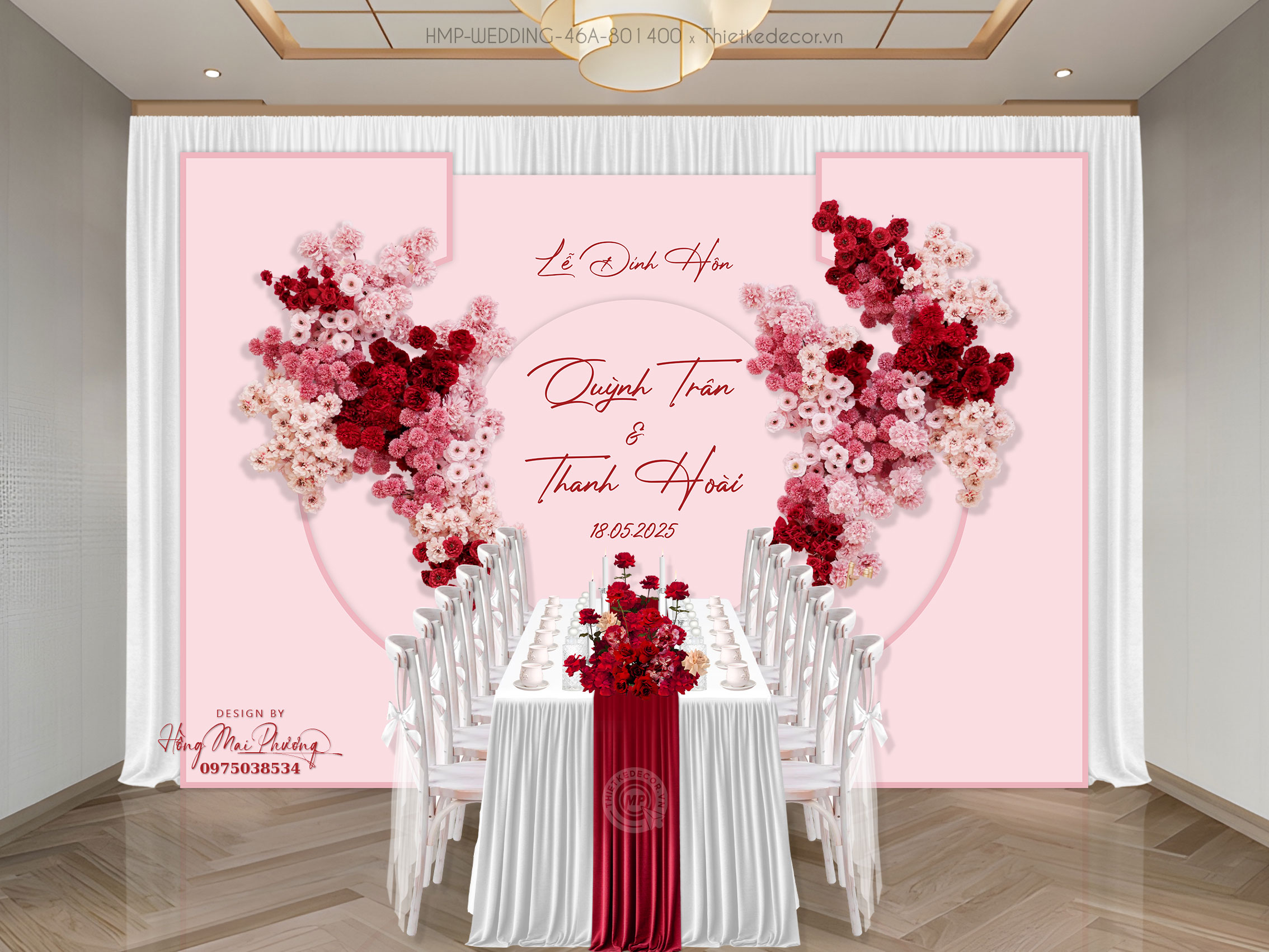 Gia tiên tone hồng layer đơn giản, xinh